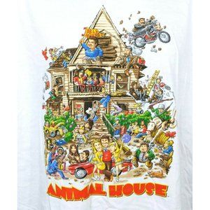National Lampoons Animal House 70's Retro Cartoon Style Funko T-shirt L White